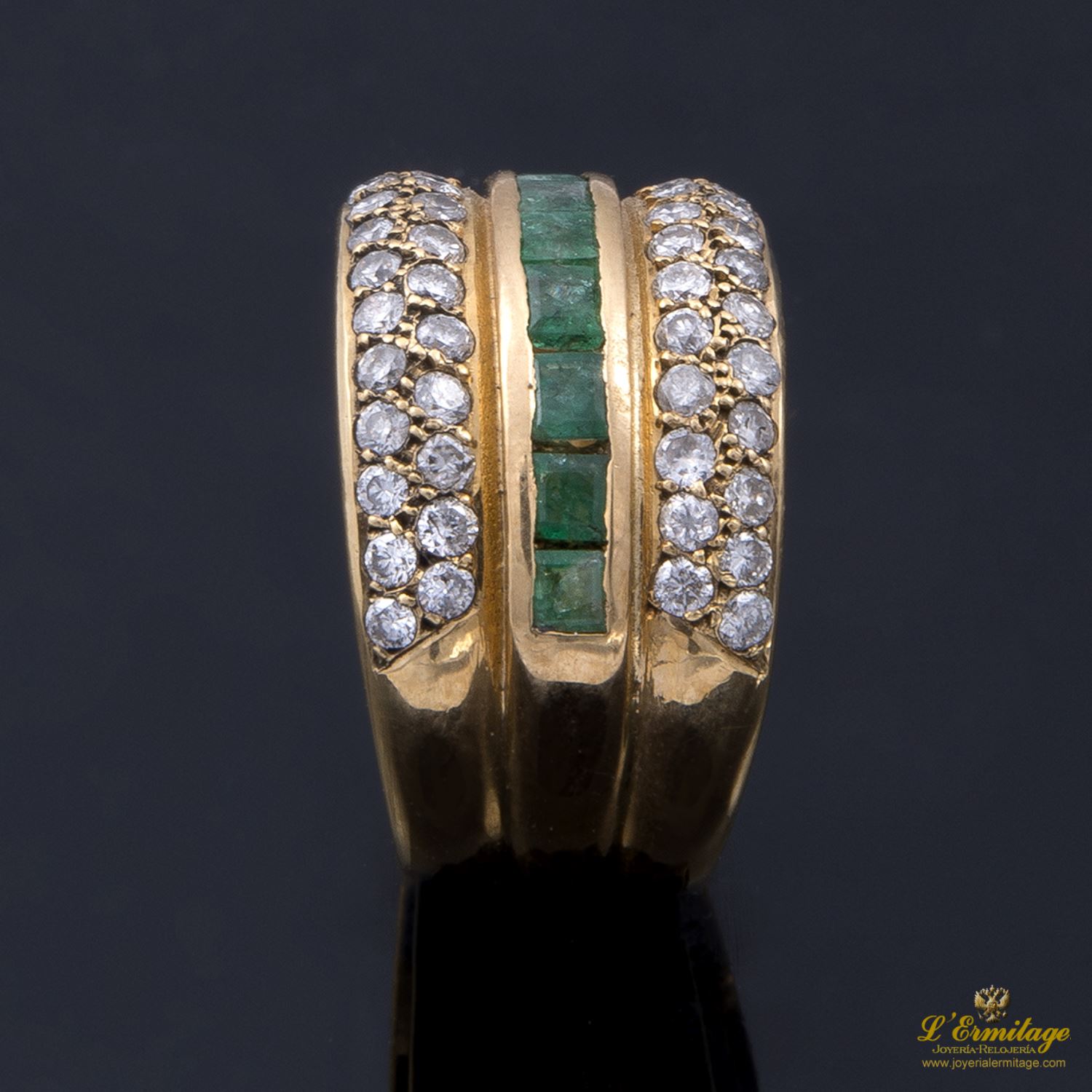 SORTIJAS / ANILLOS SORTIJA REALIZADA EN ORO AMARILLO CON ESMERALDAS Y SORTIJAS / ANILLOS SORTIJA REALIZADA EN ORO AMARILLO CON ESMERALDAS Y