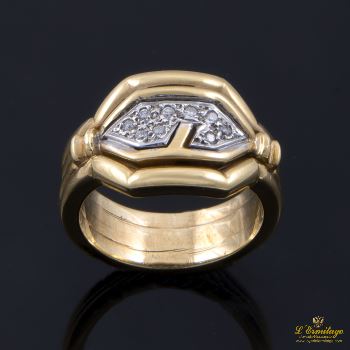 ANILLOS / SORTIJAS<BR>SORTIJA ANTIGUA ORO AMARILLO Y DIAMANT... · ref.: (RAS)