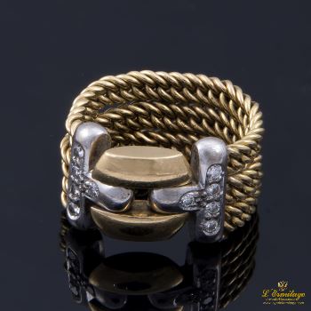 ANILLOS / SORTIJAS<BR>SORTIJA ORO AMARILLO Y DIAMANTES · ref.: 