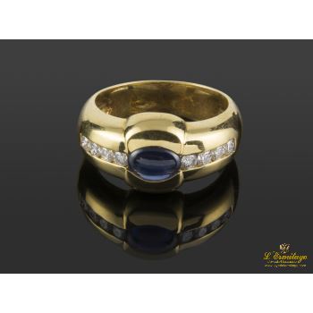 ANILLOS / SORTIJAS<BR>SORTIJA ORO AMARILLO ZAFIRO CABUCHÓN Y... · ref.: 