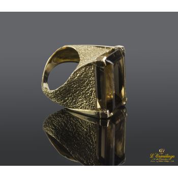 ANILLOS / SORTIJAS<BR>SORTIJA EN ORO MARILLO CON CUARZO AHUM... · ref.: NLM