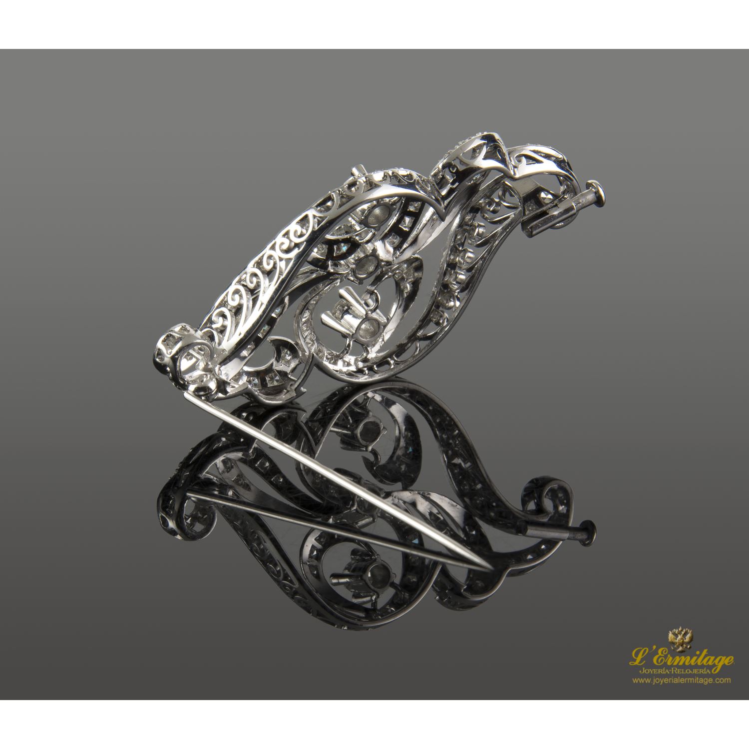 Broche-Alfiler Plata Y Diamantes Naturales. en plata · Compra Venta de  Relojes de Lujo y Joyas · Joyería L'Ermitage