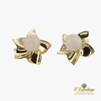 Pendientes oro amarillo piedra luna