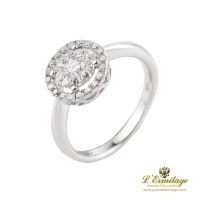 ANILLOS / SORTIJAS<BR>SORTIJA EN ORO BLANCO CON BRILLANTES.