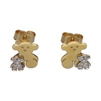 PENDIENTES<BR>PENDIENTES TOUS OSITO EN ORO AMARILLO ...