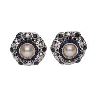 PENDIENTES<BR>PENDIENTES EN ORO BLANCO CON PERLAS Y ...