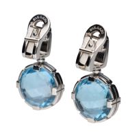 Pendientes bulgari en oro blanco con topacios y brillantes.