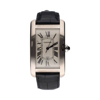 CARTIER<BR>TANK AMERICANO CABALLERO ORO BLANCO 26... · ref.: 1741