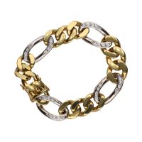 Pulsera en oro amarillo y oro blanco con brillantes.