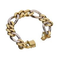 Pulsera en oro amarillo y oro blanco con brillantes.