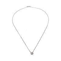 COLLARES<BR>COLLAR EN ORO BLANCO CON PEQUEÑA ROSET...