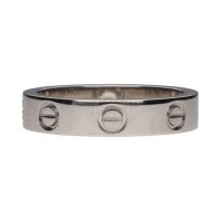 Sortija love de cartier en oro blanco con un brillante. Talla 52.