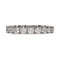 Sortija eternity en oro blanco con brillantes. Talla 13.