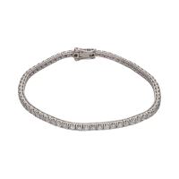 PULSERAS<BR>PULSERA RIVIERE EN ORO BLANCO CON BRIL...