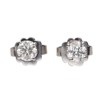 PENDIENTES<BR>PENDIENTES EN ORO BLANCO CON BRILLANTE... · ref.: (OSM)