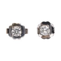 PENDIENTES<BR>PENDIENTES EN ORO BLANCO CON BRILLANTE...