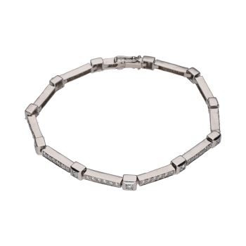 PULSERAS<BR>PULSERA TIPO RIVIERE EN ORO BLANCO CON... · ref.: (NMXM)
