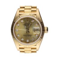 Datejust brillantes señora president corteza oro amarillo 26mm.   