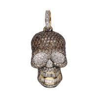 COLGANTES<BR>COLGANTE CALAVERA EN ORO AMARILLO CON ...