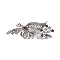 BROCHES / ALFILERES<BR>BROCHE EN ORO BLANCO CON BRILLANTES Y ...