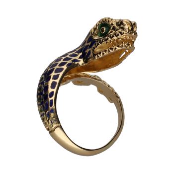 ANILLOS / SORTIJAS<BR>SORTIJA FORMA DE SERPIENTE EN ORO AMAR... · ref.: (CRM)