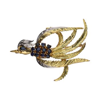 BROCHES / ALFILERES<BR>BROCHE CON FORMA DE FÉNIX EN ORO AMARI... · ref.: (LMX)