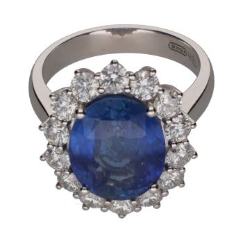 ANILLOS / SORTIJAS<BR>SORTIJA EN ORO BLANCO CON ZAFIRO CENTR... · ref.: