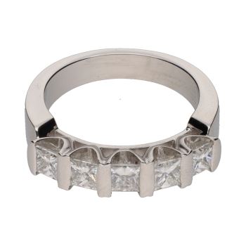 ANILLOS / SORTIJAS<BR>SORTIJA CINQUILLO EN ORO BLANCO CON BR... · ref.: (CAC)
