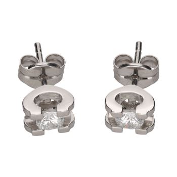 PENDIENTES<BR>PENDIENTES DORMILONAS EN ORO BLANCO CO... · ref.: (RCM)