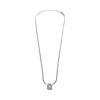 COLLARES<BR>COLLAR SOLITARIO EN ORO BLANCO CON BRI...