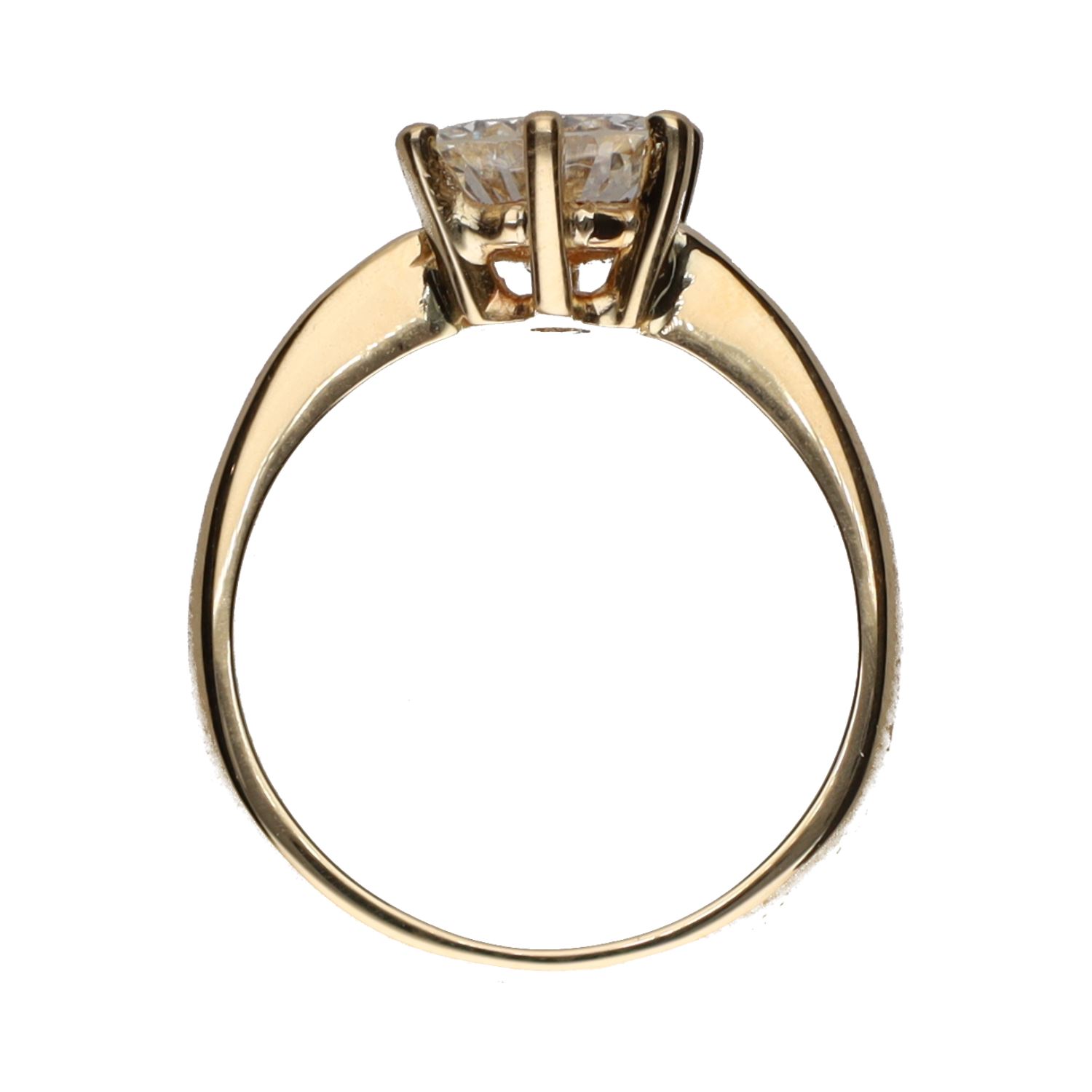 Sortija en oro amarillo con un brillante. Talla 13.