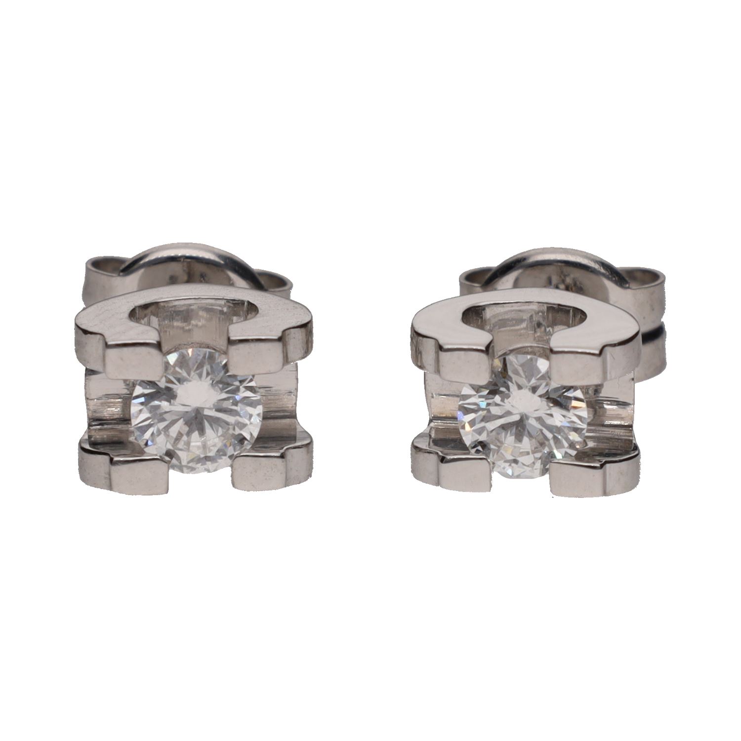 Pendientes en oro blanco con brillantes.