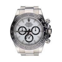 Daytona acero esfera blanca cerámico.  