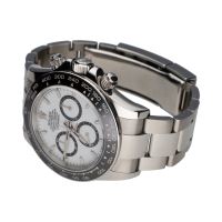 Daytona acero esfera blanca cerámico.  