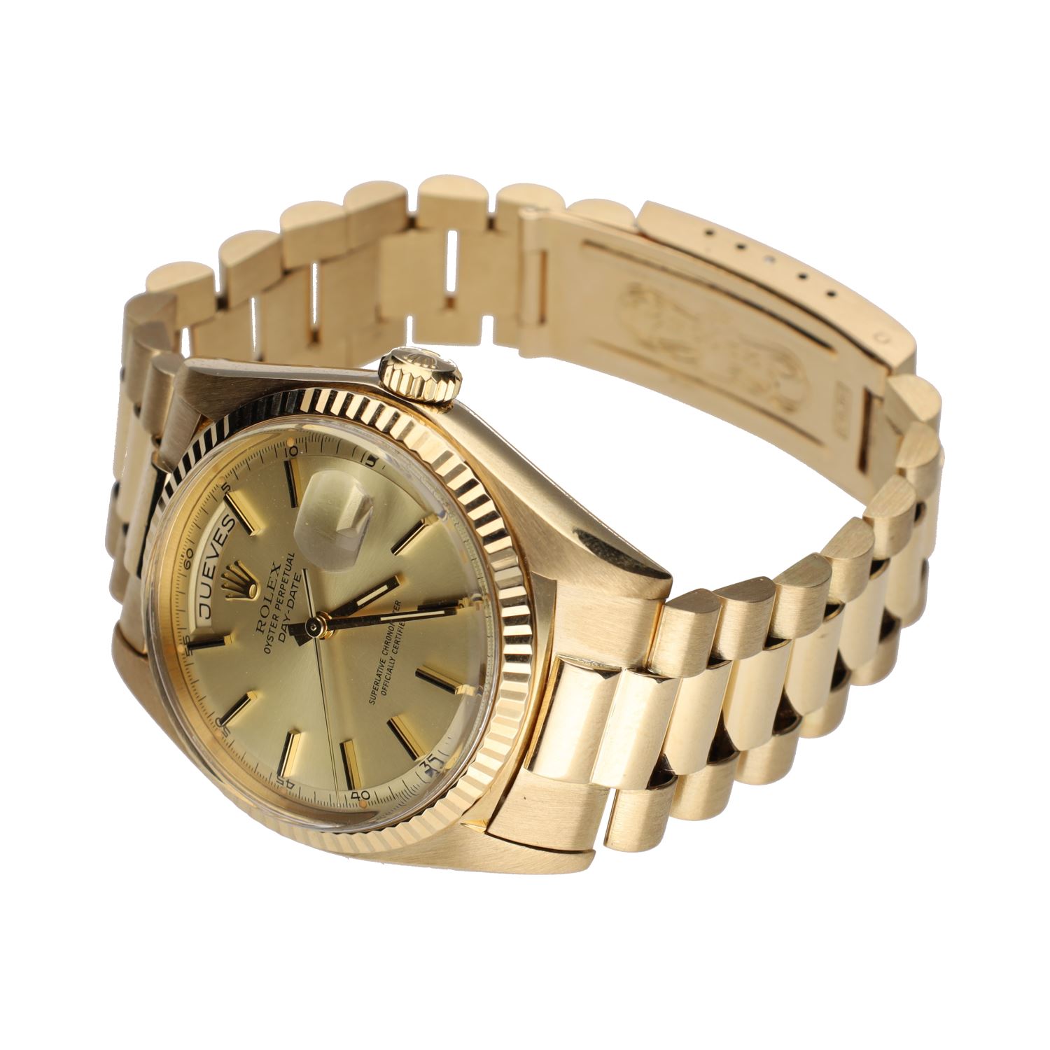 Day-date president oro amarillo plexi 36mm.  