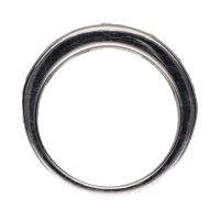 Sortija media alianza en oro blanco con brillantes. Talla 15.