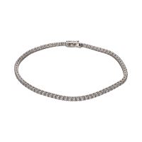 Pulsera riviere en oro blanco con brillantes.