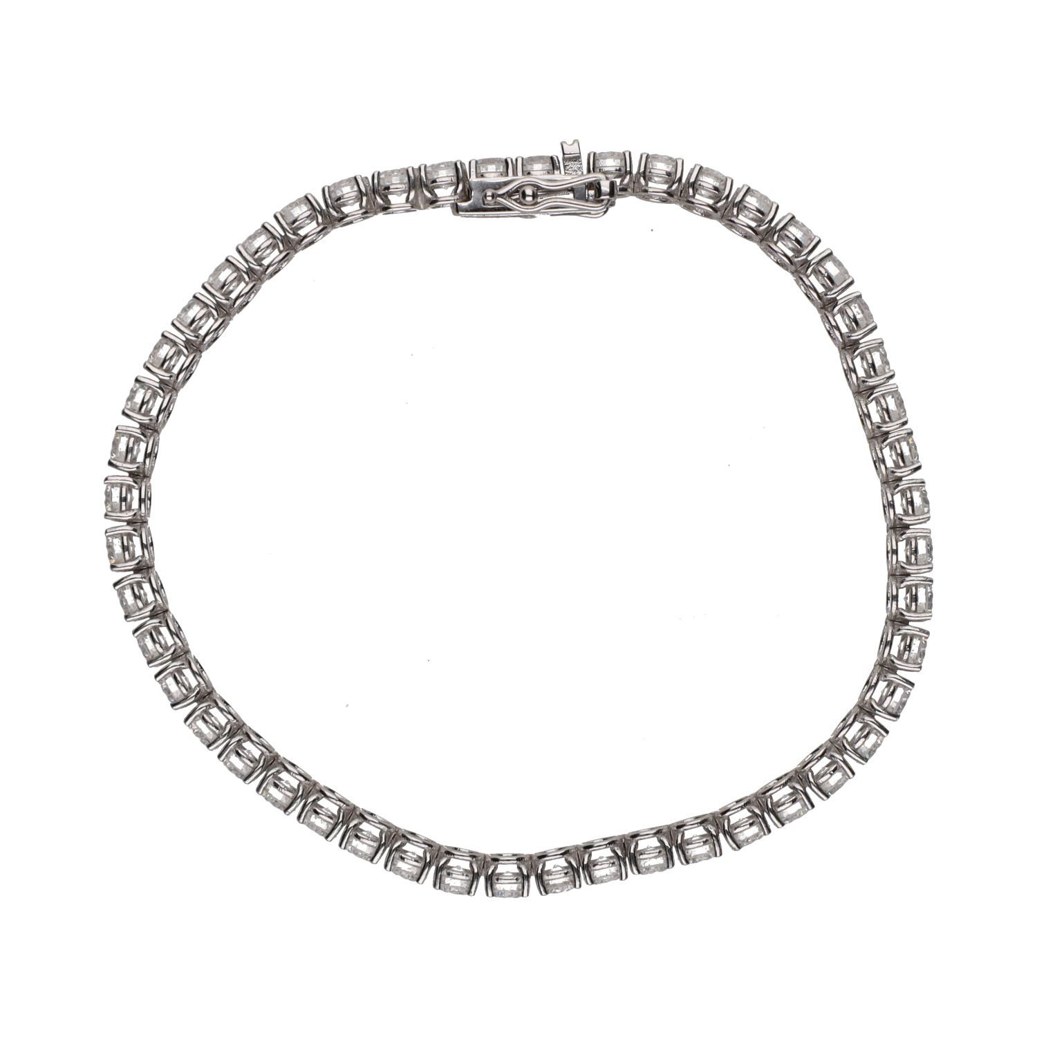 Pulsera riviere en oro blanco con brillantes.