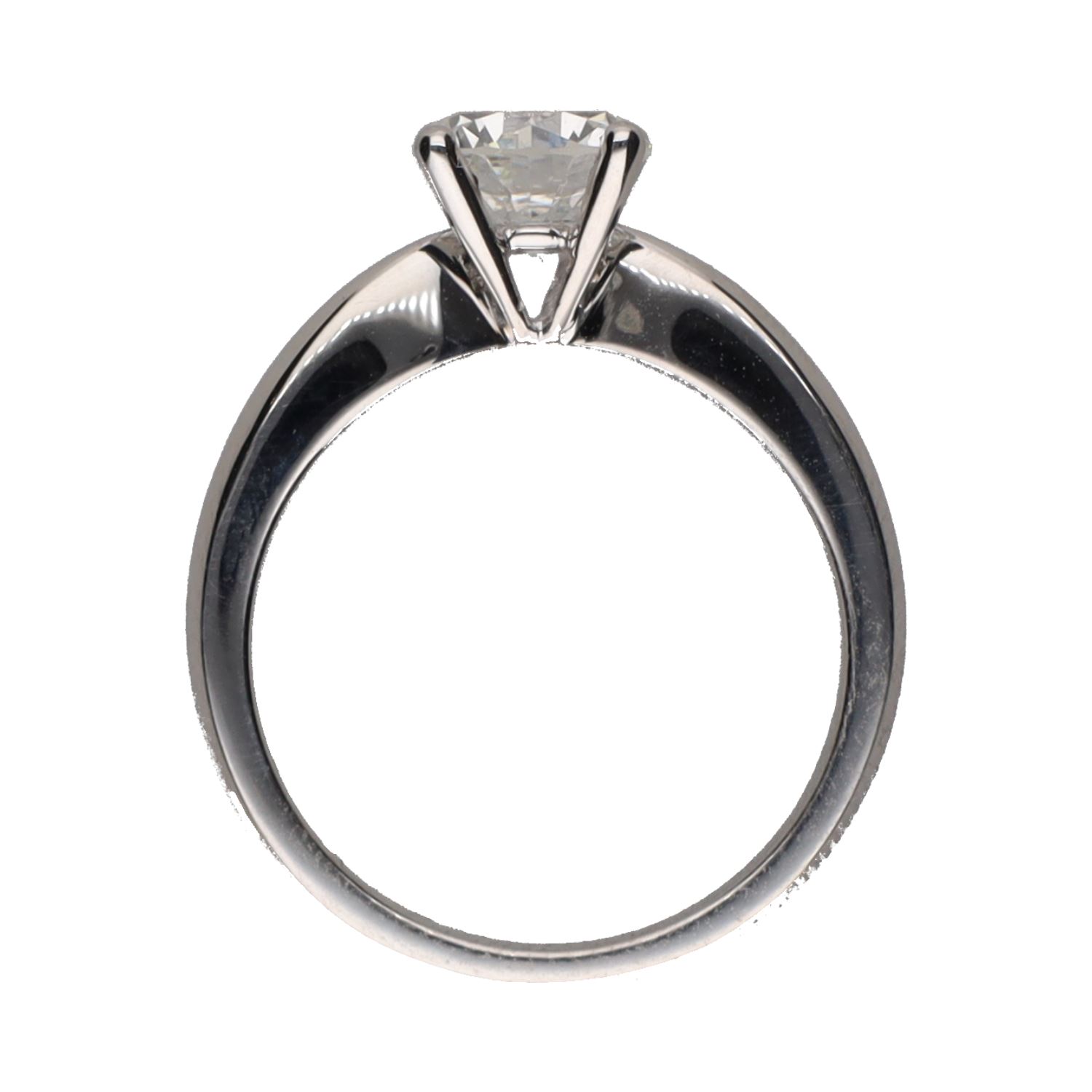 Sortija solitario en oro blanco con un brillante de 1,13ct. Talla 12.