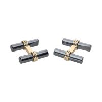 Gemelos f van cleef en oro amarillo con hematita.