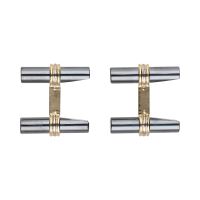 Gemelos f van cleef en oro amarillo con hematita.