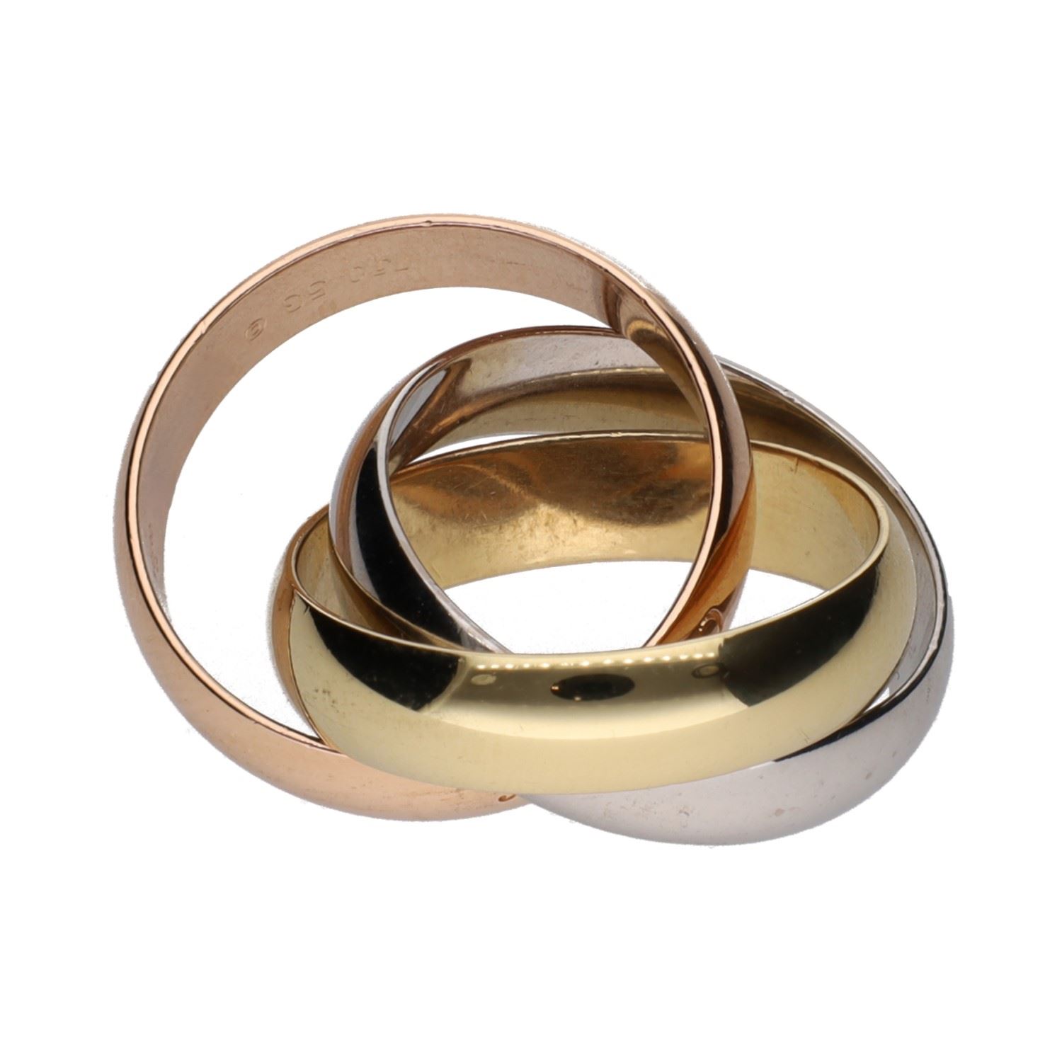 Sortija trinity ancha de cartier. Talla 53.