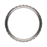 Sortija t true de tiffany & co. En oro blanco con brillantes. Talla 12.