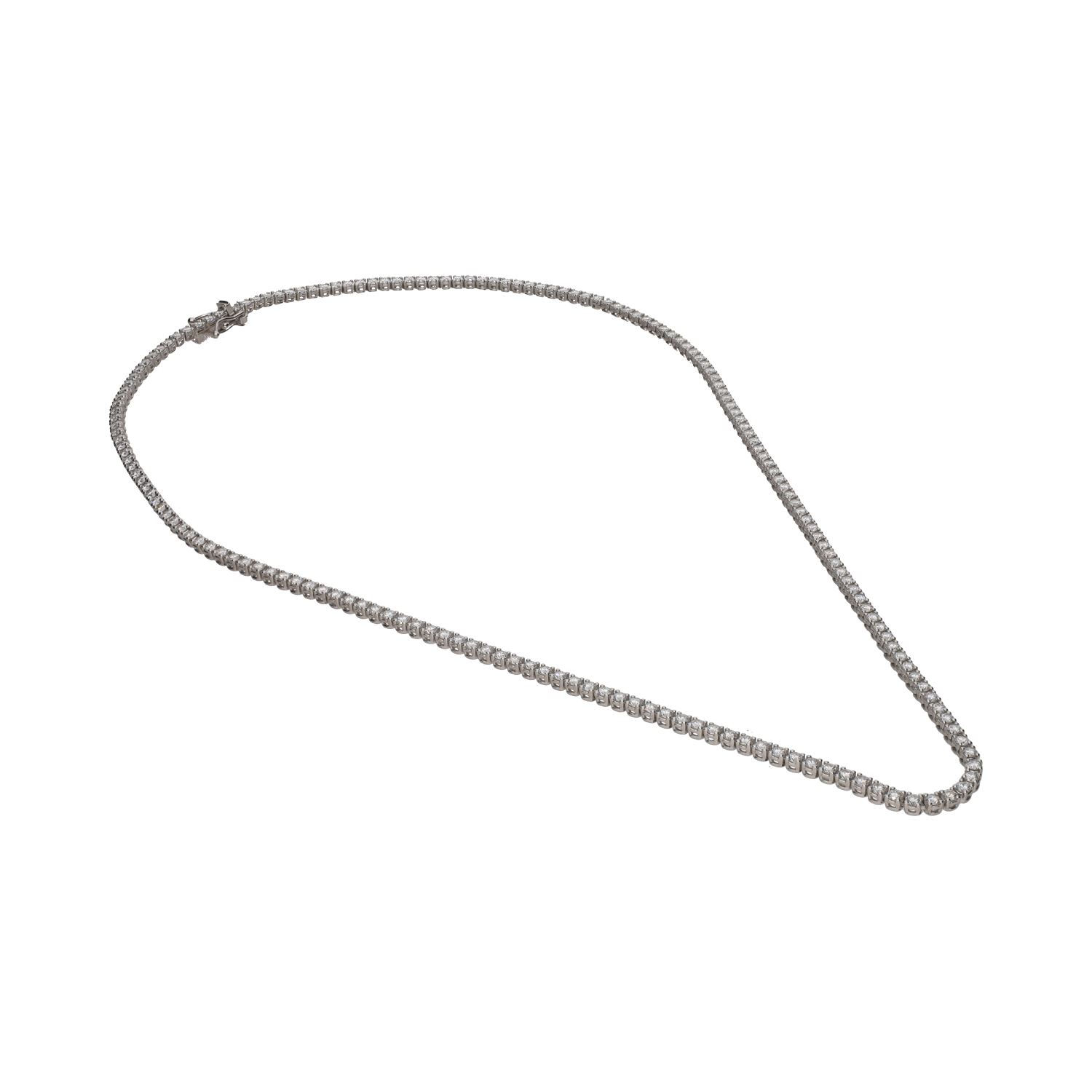 Collar riviere en oro blanco con brillantes.