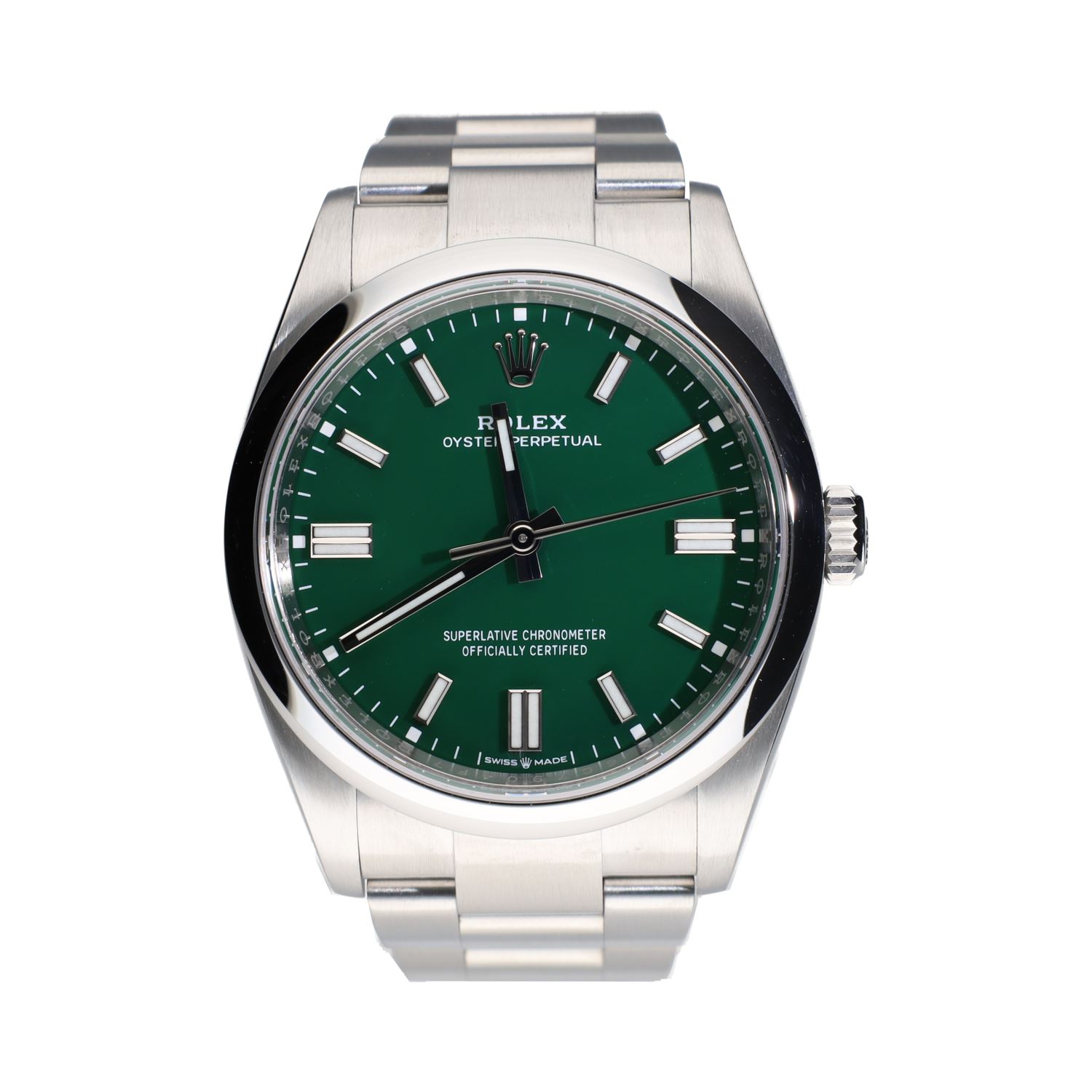 Oyster perpetual acero esfera verde 36mm.   