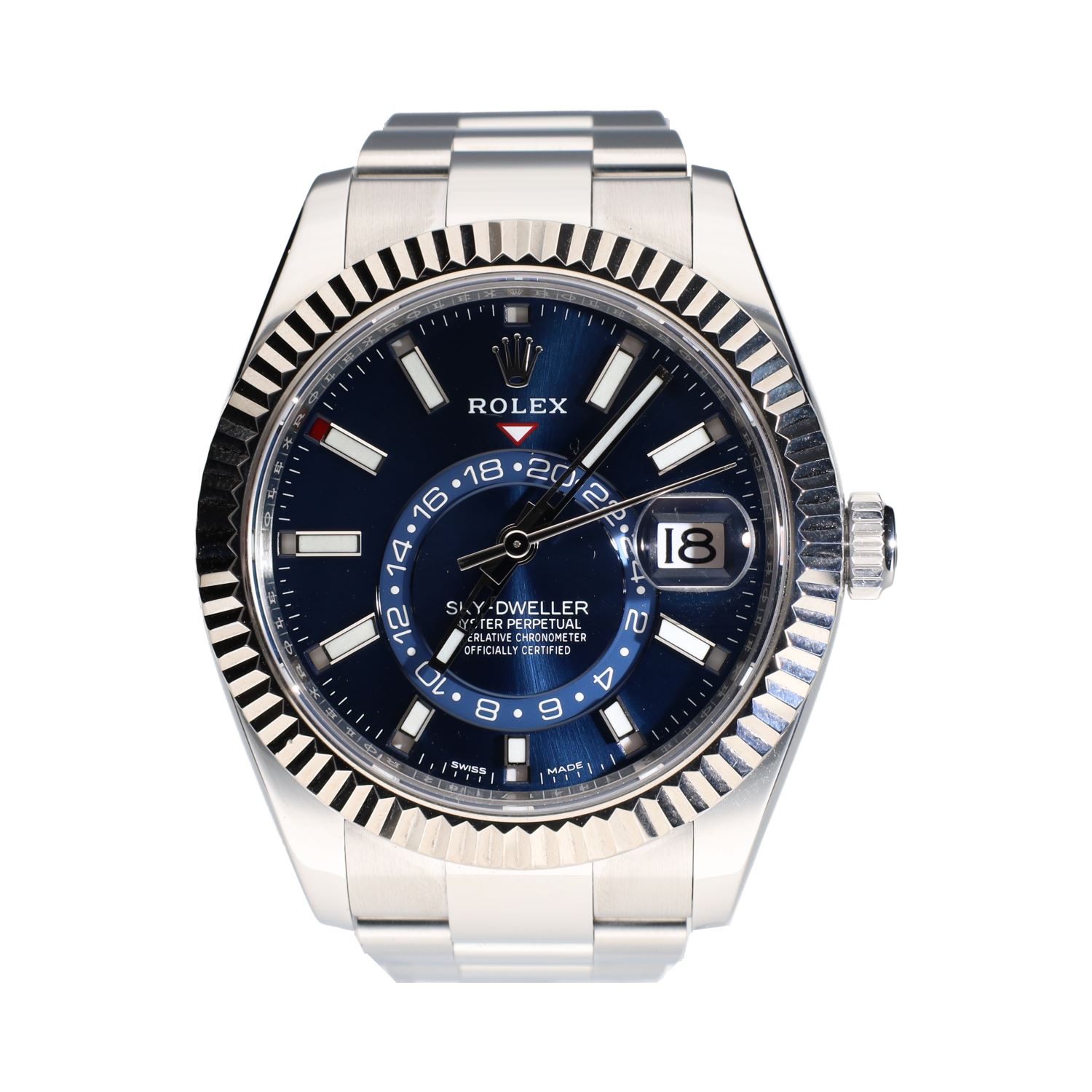 Sky-dweller acero oyster esfera azul 42mm.   