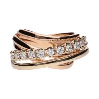 ANILLOS / SORTIJAS<BR>SORTIJA EN ORO ROSA CON BRILLANTES. TA...