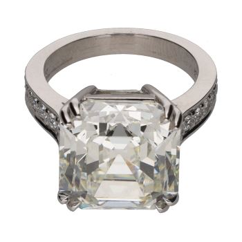 ANILLOS / SORTIJAS<BR>SORTIJA EN PLATINO CON DIAMANTES TALLA... · ref.: PRESENTA CERTIFICADO...