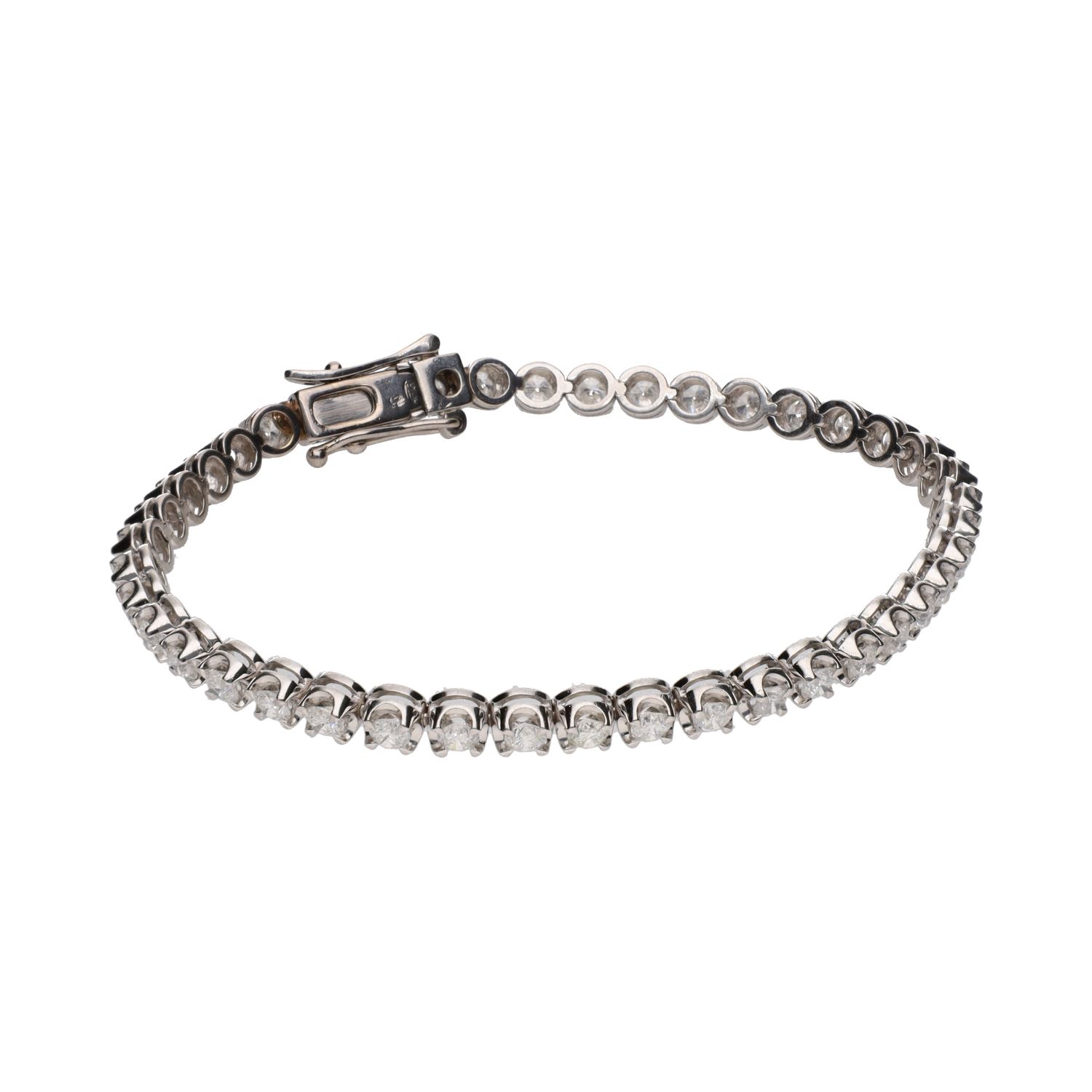 Pulsera riviere en oro blanco con brillantes 3,80ct.