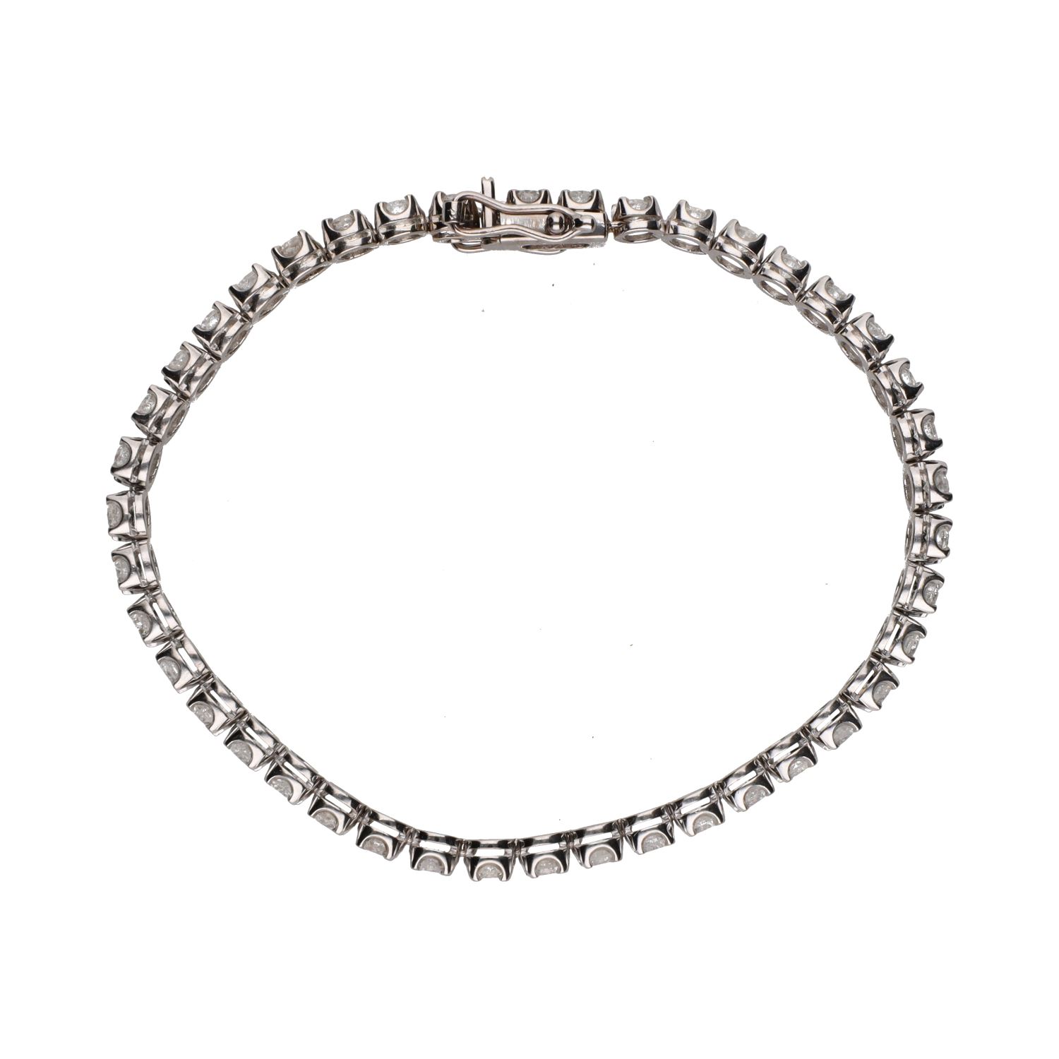 Pulsera riviere en oro blanco con brillantes 3,80ct.